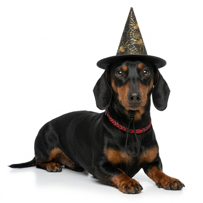 Max con sombrero de bruja, tercera pose