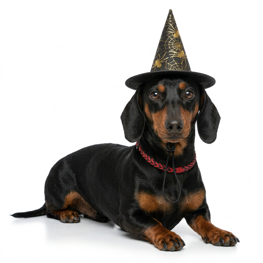 Max con sombrero de bruja, tercera pose